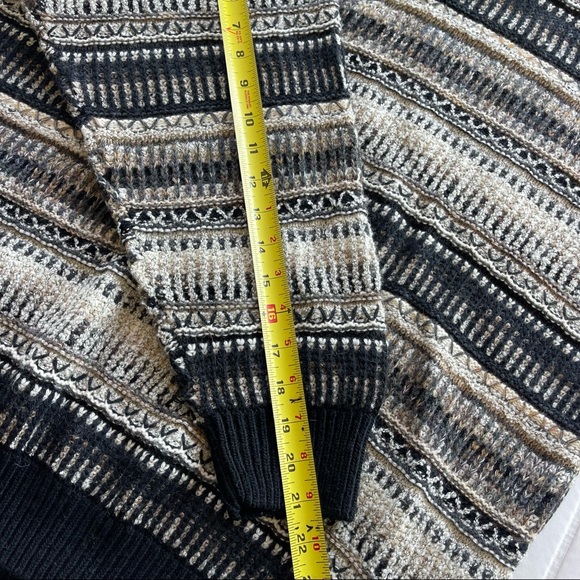 1980s-1990s Vintage Blue and Brown Knitted Pull Over Crew  Mens Size XL - Picture 10 of 14